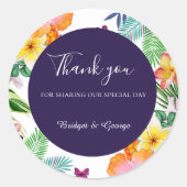 熱帯カラフルハワイフローラ結婚病 ラウンドシール (正面)