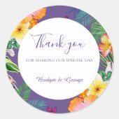 熱帯カラフルハワイフローラ結婚病 ラウンドシール (正面)