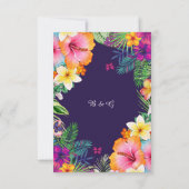 熱帯カラフルハワイフローラ結婚病 出欠カード (裏面)