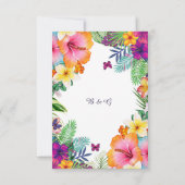熱帯カラフルハワイフローラ結婚病 出欠カード (裏面)