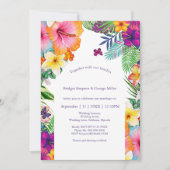 熱帯カラフルハワイフローラ結婚病 招待状 (正面)