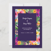 熱帯カラフルハワイフローラ結婚病 招待状 (正面)