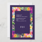熱帯カラフルハワイフローラ結婚病 招待状 (裏面)