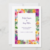 熱帯カラフルハワイフローラ結婚病 招待状 (正面)