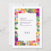 熱帯カラフルハワイフローラ結婚病 招待状 (裏面)