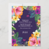 熱帯カラフルハワイフローラ結婚病 招待状 (裏面)