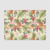 熱帯カラフルパイナップル果実花パターン 薄葉紙 (正面)
