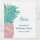 熱帯カラフルパイナップル ワインラベル (シングルラベル)