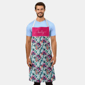 熱帯カラフルパターン エプロン (着用した状態)