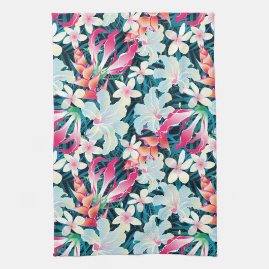 熱帯カラフルパターン キッチンタオル (縦)