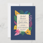 熱帯カラフルビーチをテーマにしたブライダルシャワー 招待状 (正面)