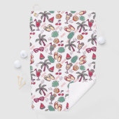 熱帯カラフルビーチ休暇をテーマにしたパターン ゴルフタオル (インサイチュ)