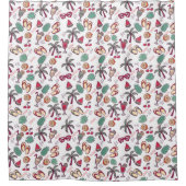 熱帯カラフルビーチ休暇をテーマにしたパターン シャワーカーテン (正面)