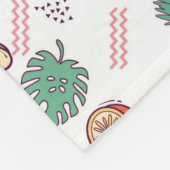 熱帯カラフルビーチ休暇をテーマにしたパターン フリースブランケット (角)