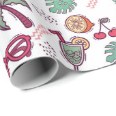 熱帯カラフルビーチ休暇をテーマにしたパターン ラッピングペーパー (ロールコーナー)