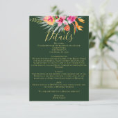 熱帯カラフルピンクの花結婚の詳細 エンクロージャーカード (スタンド正面)