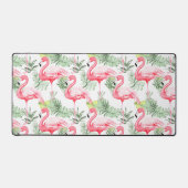 熱帯カラフルフラミンゴと離れ デスクマット (正面)
