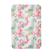 熱帯カラフルフラミンゴと離れ バスマット (正面縦)