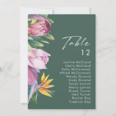 熱帯カラフルフローラグリーンテーブル番号グラフ (裏面)