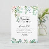 熱帯カラフルフローラスペインのブライダルシャワー 招待状 (スタンド正面)