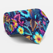 熱帯カラフルフローラデザイン ネクタイ (ロール)