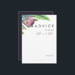 熱帯カラフルフローラパープル結婚ズ アドバイスカード<br><div class="desc">このカラフル熱帯フローラパープルのアドバイスカード結婚は、あなたのボホの目的地の緑モダン、紫、桃のために完璧結婚である。デザインはエレガント、クラシックビーチの水色の緑と花の花束を特徴とし、セージ緑のユーカリ、コウゾと赤のプロテア、赤面ピンクのハイビスカス、パラダイスのオレンジと青の鳥、およびダークグリーンのヤシの葉。デザインは、春、夏シンプル、秋ユニーク、冬に対して結婚、クリエイティブ、旅行に最適！その他のコレクションで結婚は、その他のマッチングやコーディネートの文房具を見つけなさい。</div>