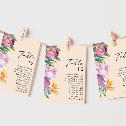 熱帯カラフルフローラピーチテーブル番号グラフ