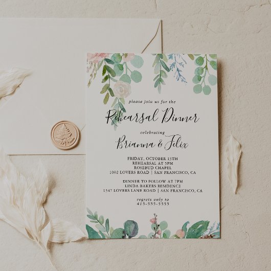 熱帯カラフルフローラリハーサルディナー 招待状