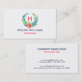 熱帯カラフルフローラリース 名刺 (正面/裏面)