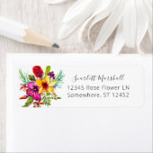 熱帯カラフルフローラ差出人住所 ラベル (インサイチュ)