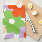 熱帯カラフルフローラ植物性春夏 キッチンタオル (四つ折り)