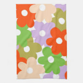 熱帯カラフルフローラ植物性春夏 キッチンタオル (縦)
