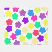 熱帯カラフルフローラ植物性春夏 フリースブランケット (正面(横))