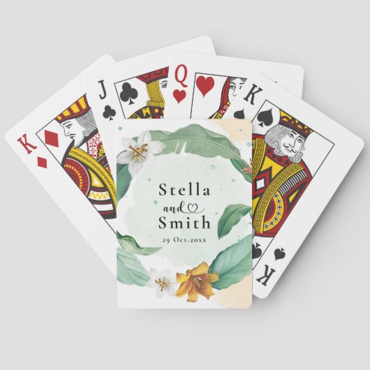 熱帯カラフルフローラ結婚ズ トランプ (裏面)
