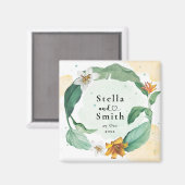 熱帯カラフルフローラ結婚ズ マグネット (正面/裏面)