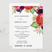 熱帯カラフルフローラ結婚ズ 招待状 (正面/裏面)