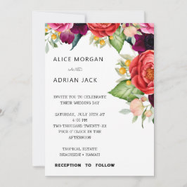 熱帯カラフルフローラ結婚ズ 招待状