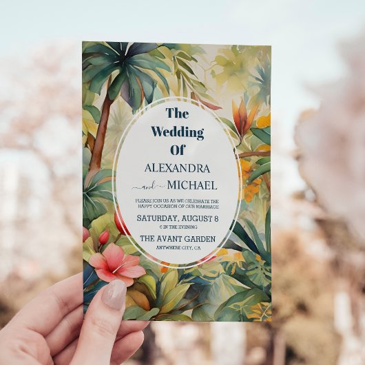 熱帯カラフルフローラ結婚ズ 招待状