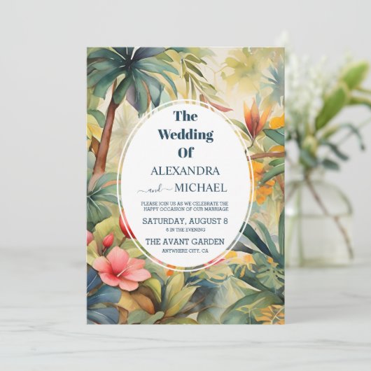 熱帯カラフルフローラ結婚ズ 招待状 (スタンド正面)