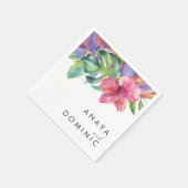 熱帯カラフルフローラ |の結婚ナプキンス スタンダードカクテルナプキン (角)