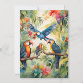 熱帯カラフルフローラ |グリーン結婚ズ 招待状 (裏面)