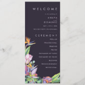 熱帯カラフルフローラ |パープル結婚式 プログラム (正面)