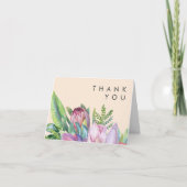熱帯カラフルフローラ |ピーチサンキューカード サンキューカード (正面)