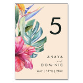 熱帯カラフルフローラ |ピーチテーブル番号 テーブルナンバー (裏面)