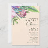 熱帯カラフルフローラ |ピーチランジェリーシャワー 招待状 (正面)