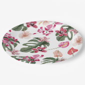 熱帯カラフルフローラ ペーパープレート (アングル)