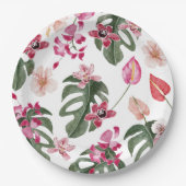 熱帯カラフルフローラ ペーパープレート (正面)