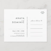 熱帯カラフルフローラ |日付を緑で保存 インビテーションポストカード (裏面)