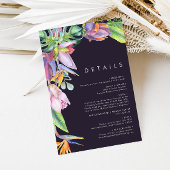 熱帯カラフルフローラ |紫の詳細 エンクロージャーカード