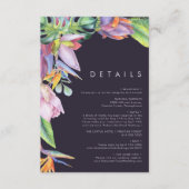 熱帯カラフルフローラ |紫の詳細 エンクロージャーカード (正面)